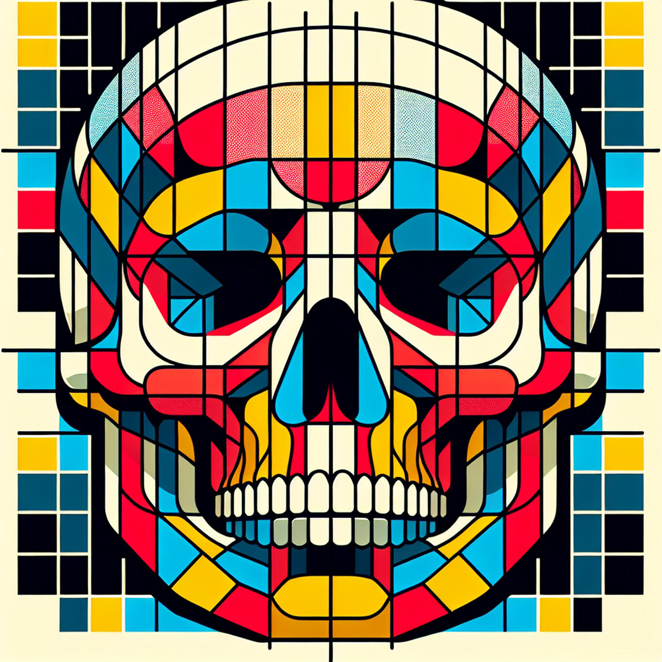 Abstract - Mondrian. AI Prompt. Color.