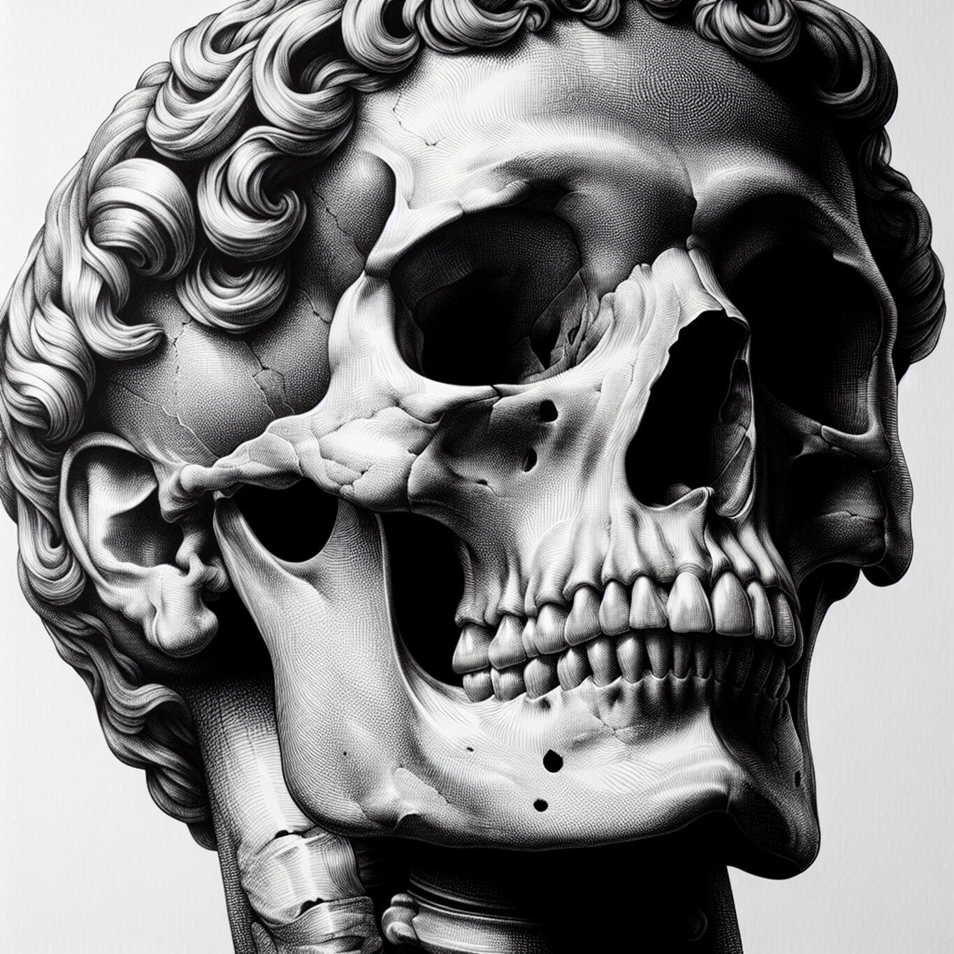 Neoclassicism - Ingres. AI Prompt. Black & White